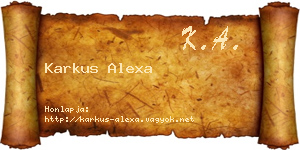 Karkus Alexa névjegykártya